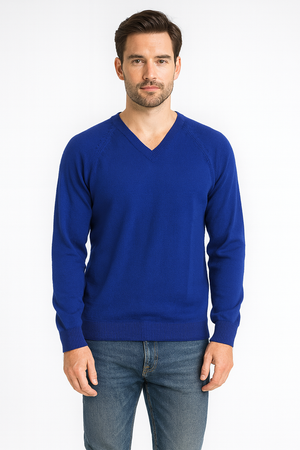 MTF Machine Washable Pure Wool V Neck Pullover Unisex