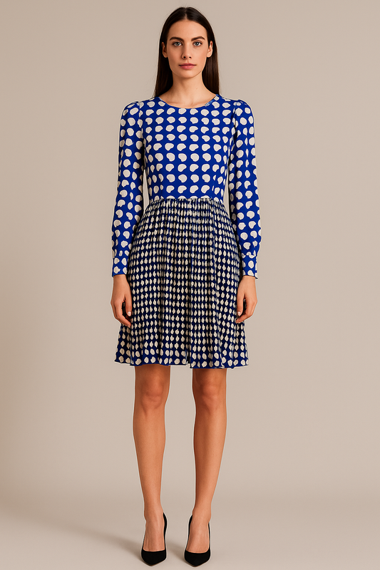 RICH & ROYAL PLEATED MINI DRESS