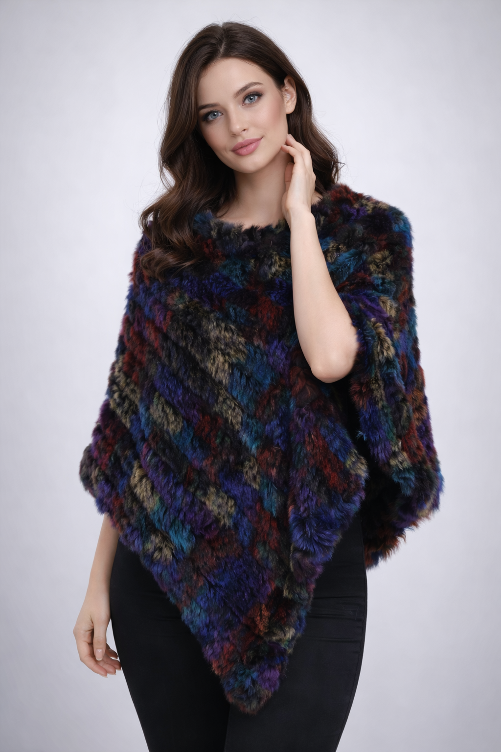Soft Angora Fur Designer Poncho