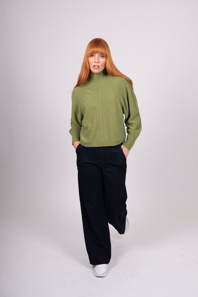 Bridge & Lord Merino/Cashmere Cable Raglan Pullover