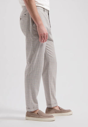 DSTREZZED LIAM BLURRY CHECK PANTS IN AEGEAN BLUE