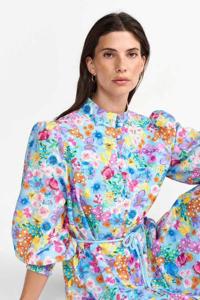 RICH & ROYAL BLOUSE DRESS WITH FLORAL PRINT