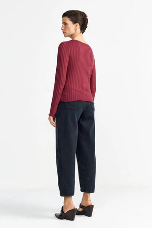 RICH & ROYAL RIBBED TEXTURE LONG SLEEVE