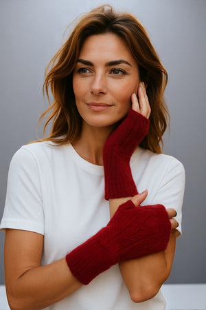 100% Cashmere Knitted Fingerless Glove
