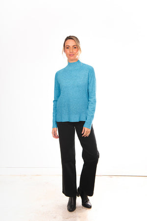 HIGH NECK PULLOVER WITH ZIG ZAG PATTERN