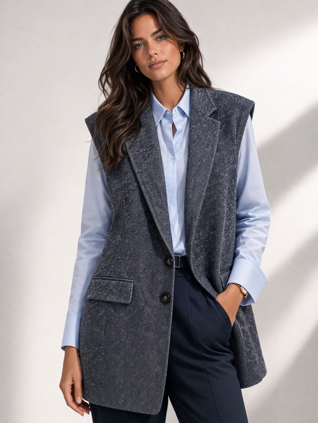 RICH & ROYAL LONG VEST CARDIGAN