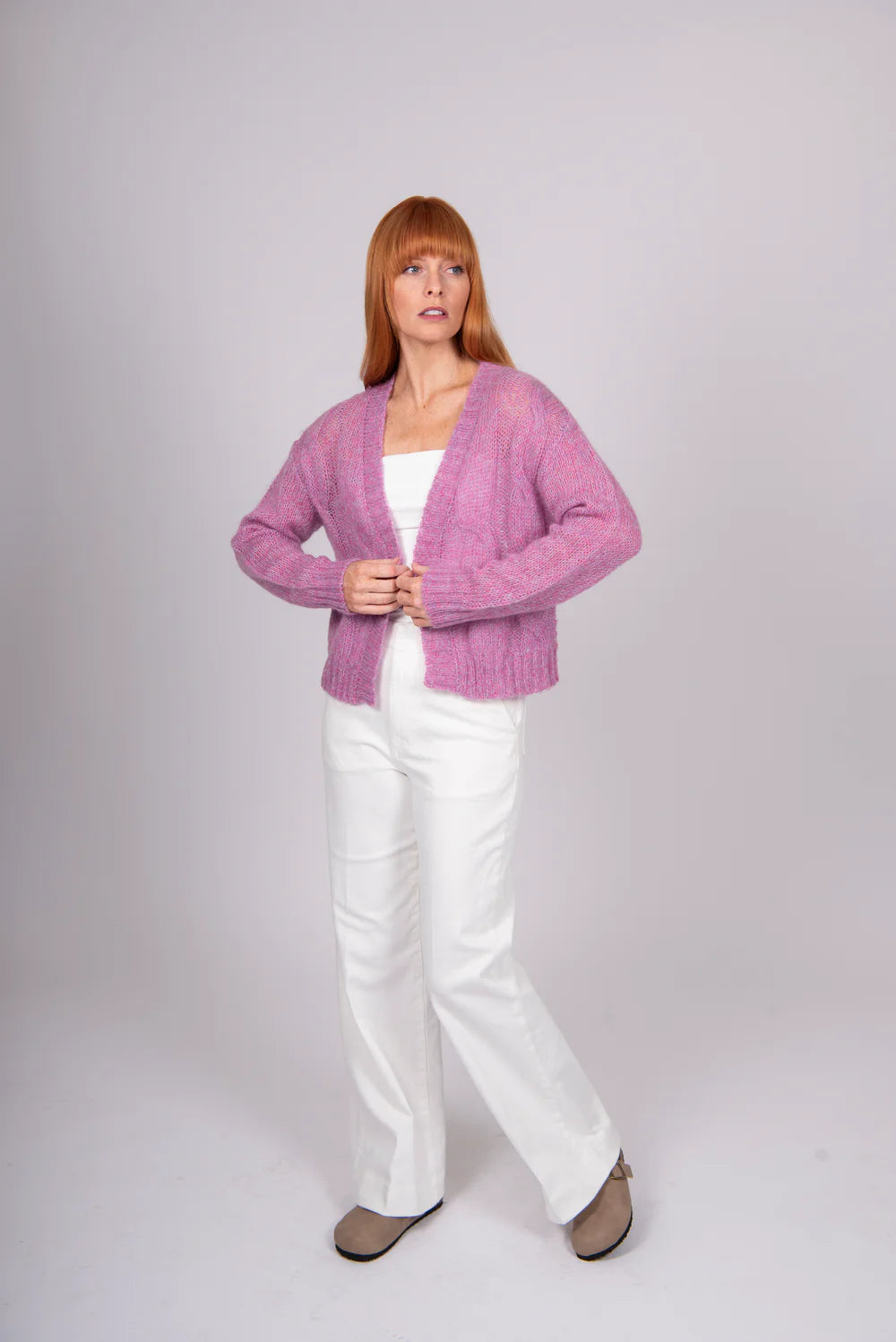 Mohair Cable Boxy Cardi