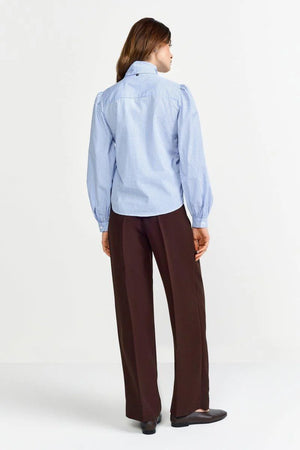 RICH & ROYAL CHECKERED BLOUSE WITH BOW COLLAR