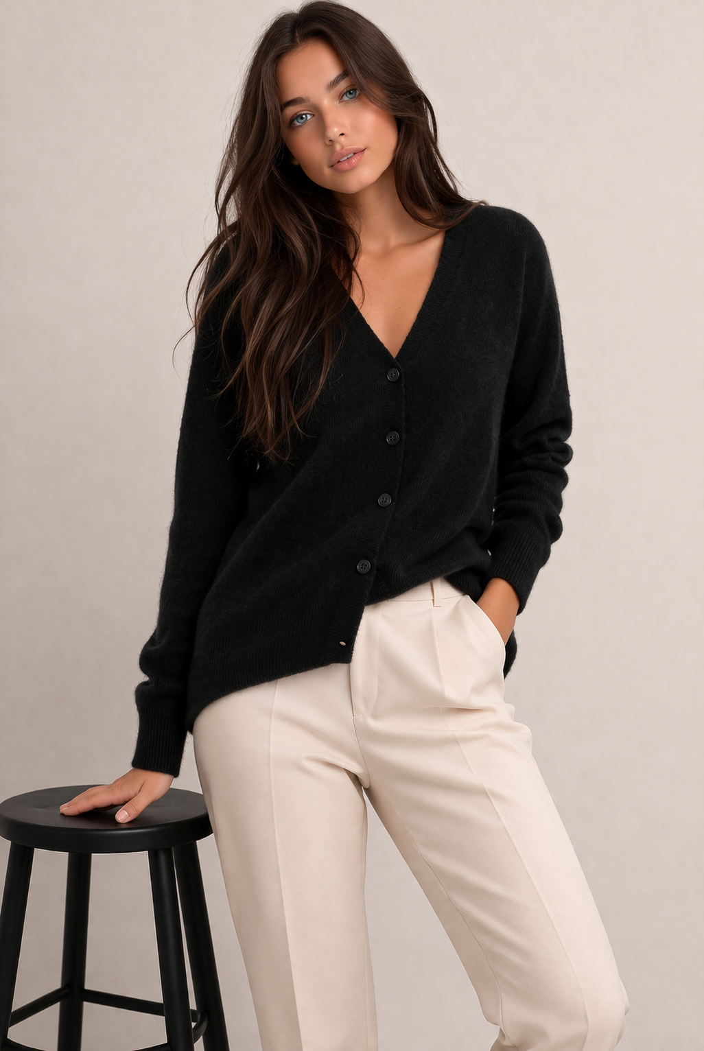 Pure Merino Wool Cardigan V-Neck Knit on Australia