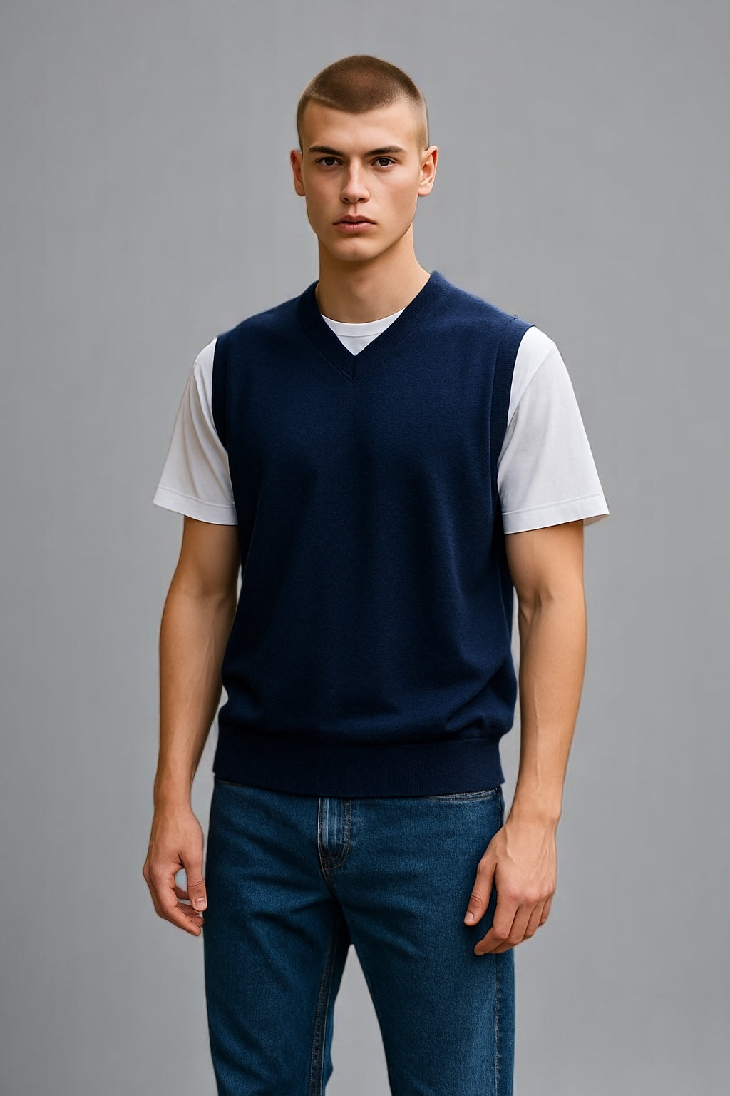 Ansett Vest V-Neck  Fine Gage