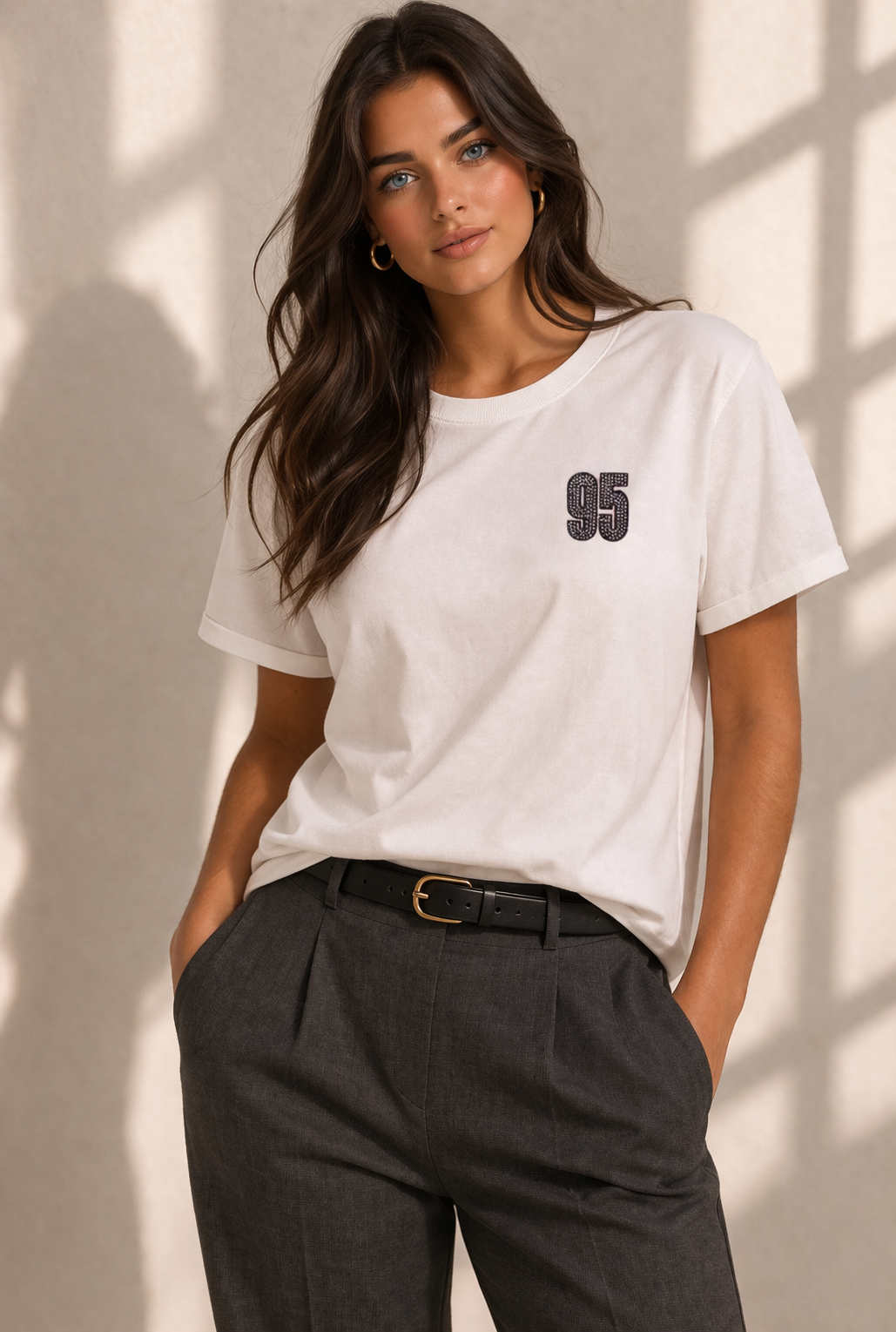 Rich & Royal Organic Cotton T-Shirt in White Print