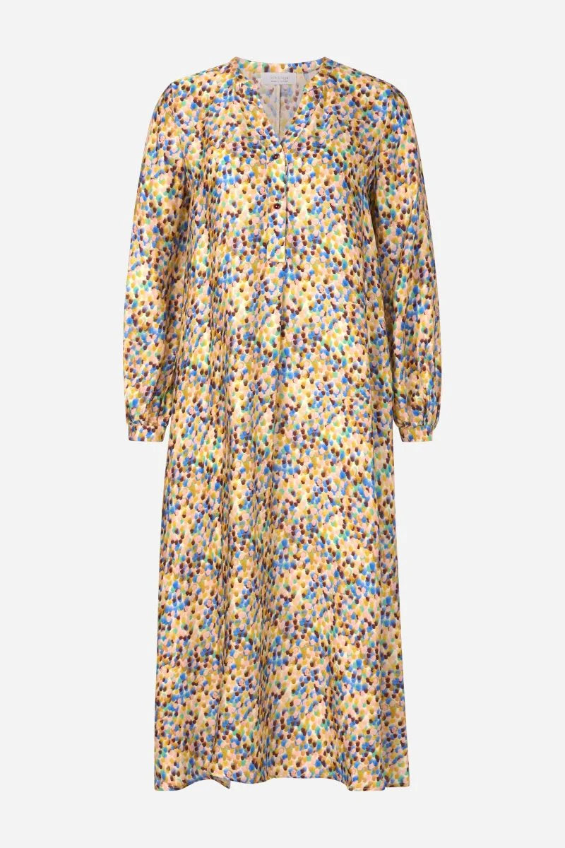 RICH & ROYAL BLOUSE DRESS WITH MULTICOLOR PRINT