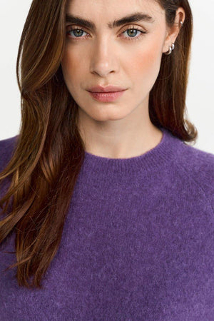 RICH & ROYAL PLUM KNITTED T-SHIRT MADE IN EUROPE