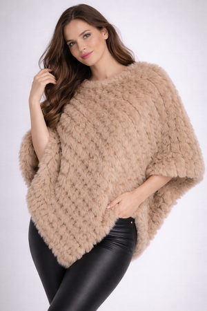 Soft Angora Fur Designer Poncho