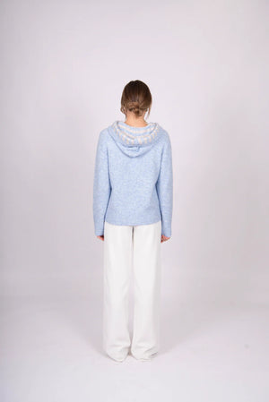 Zip Front Hoodie With Stripe Trim