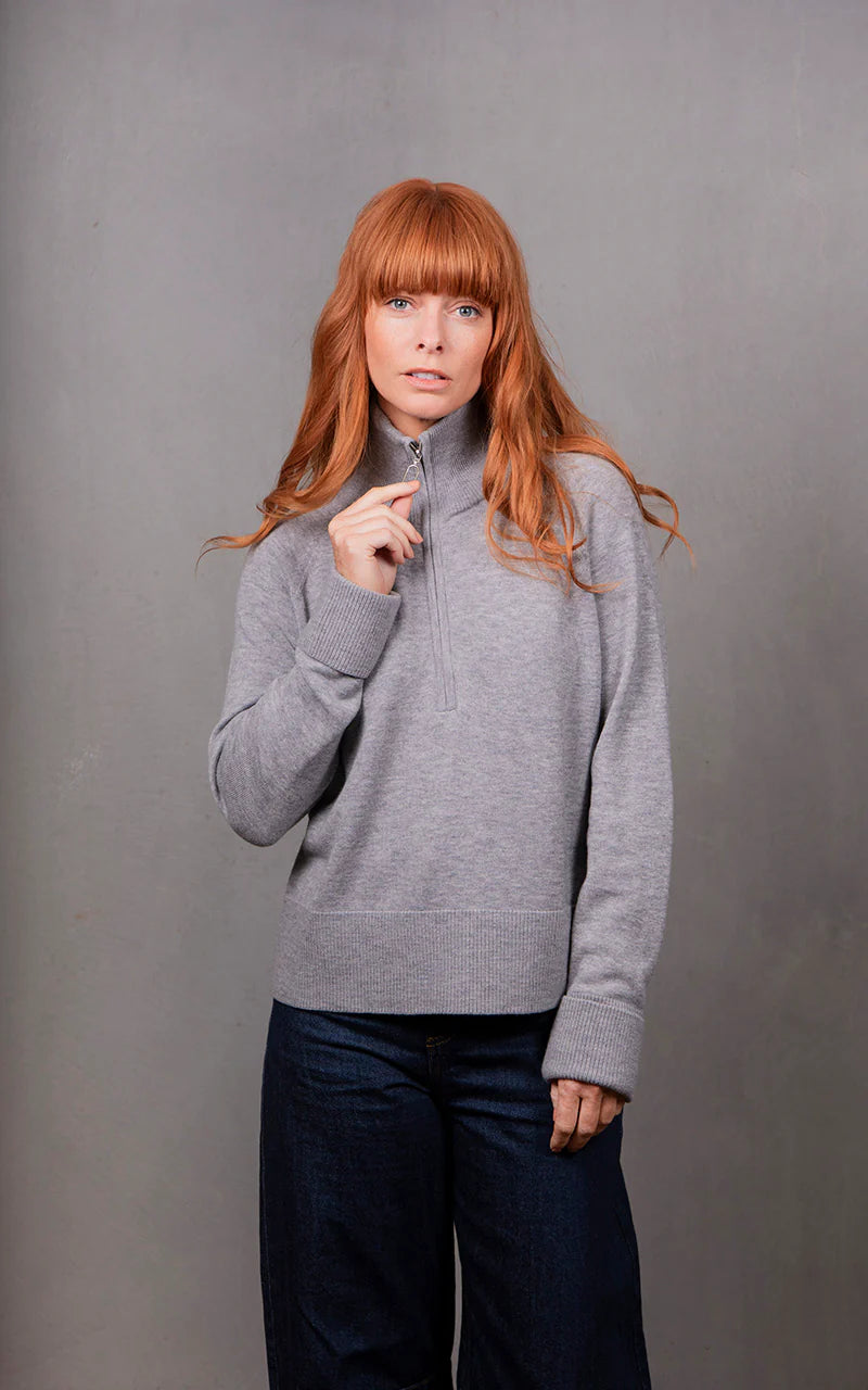 Bridge & Lord - 1/2 Zip Raglan Pullover With Turn-Up Cuffs