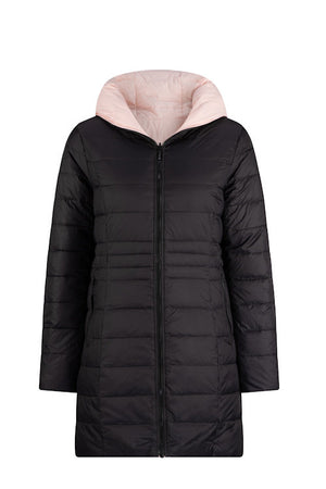 SABENA 3/4 LENGTH PACKAWAY REVERSIBLE DOWN JACKET