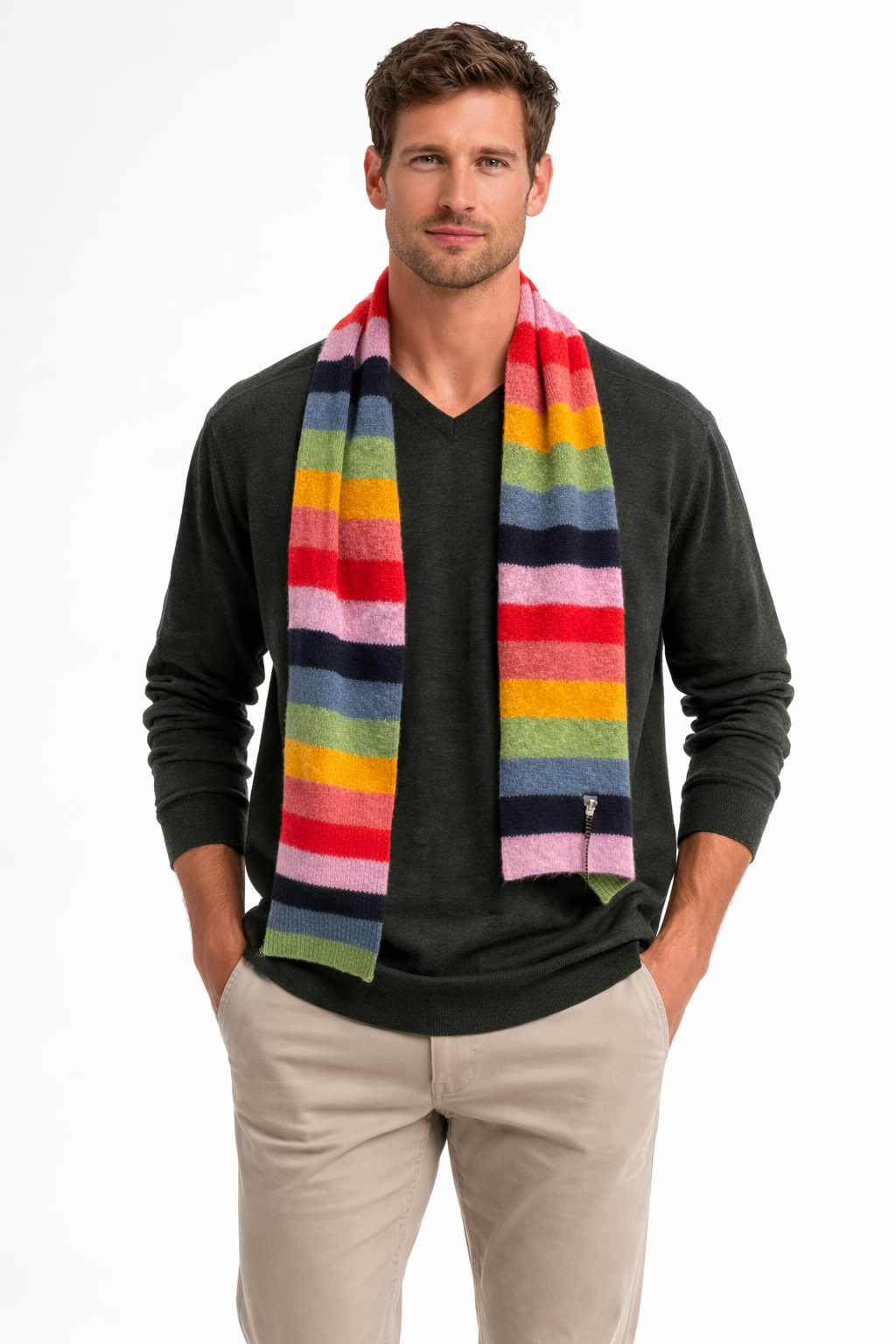 Stripes Merino/Mohair Scarf – Unisex