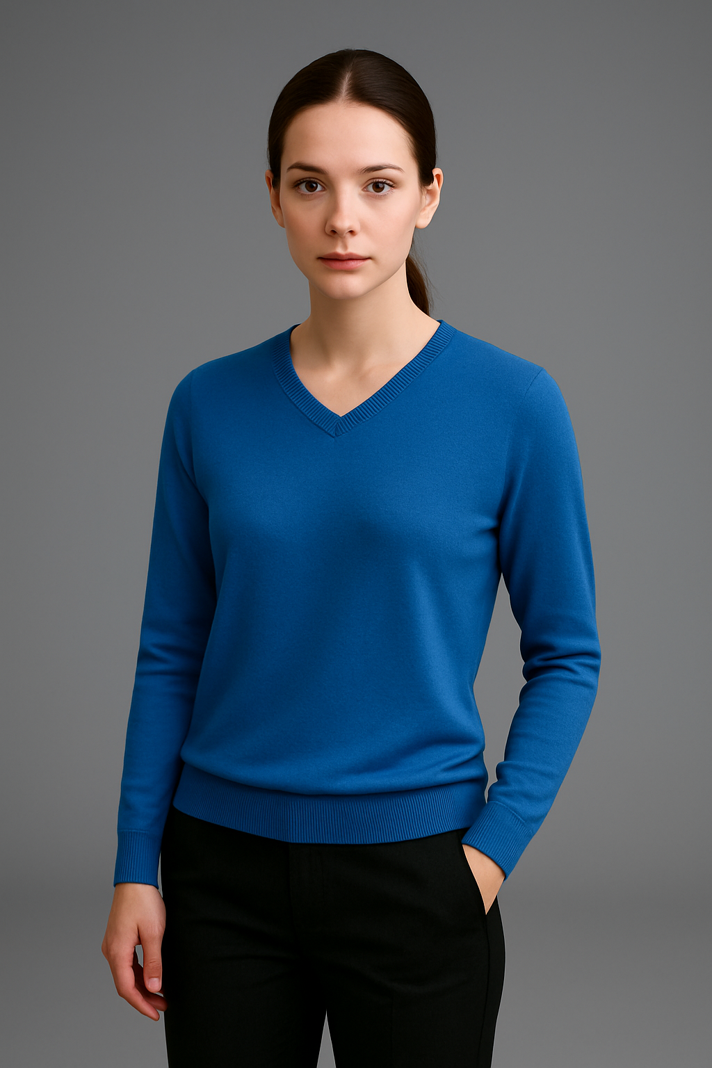 Pure Merino V-Neck Jumper Fine Gage