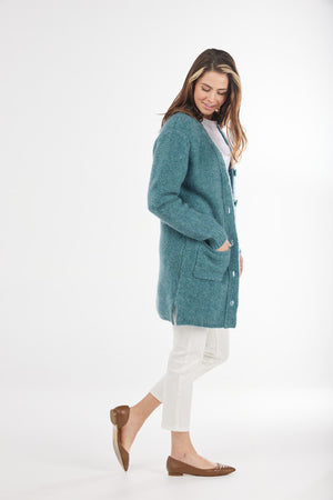 MOHAIR BUTTON UP LONGLINE CARDIGAN