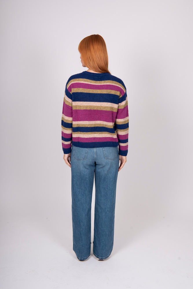 BRIDGE & LORD ALPACA MULTI STRIPE PULLOVER