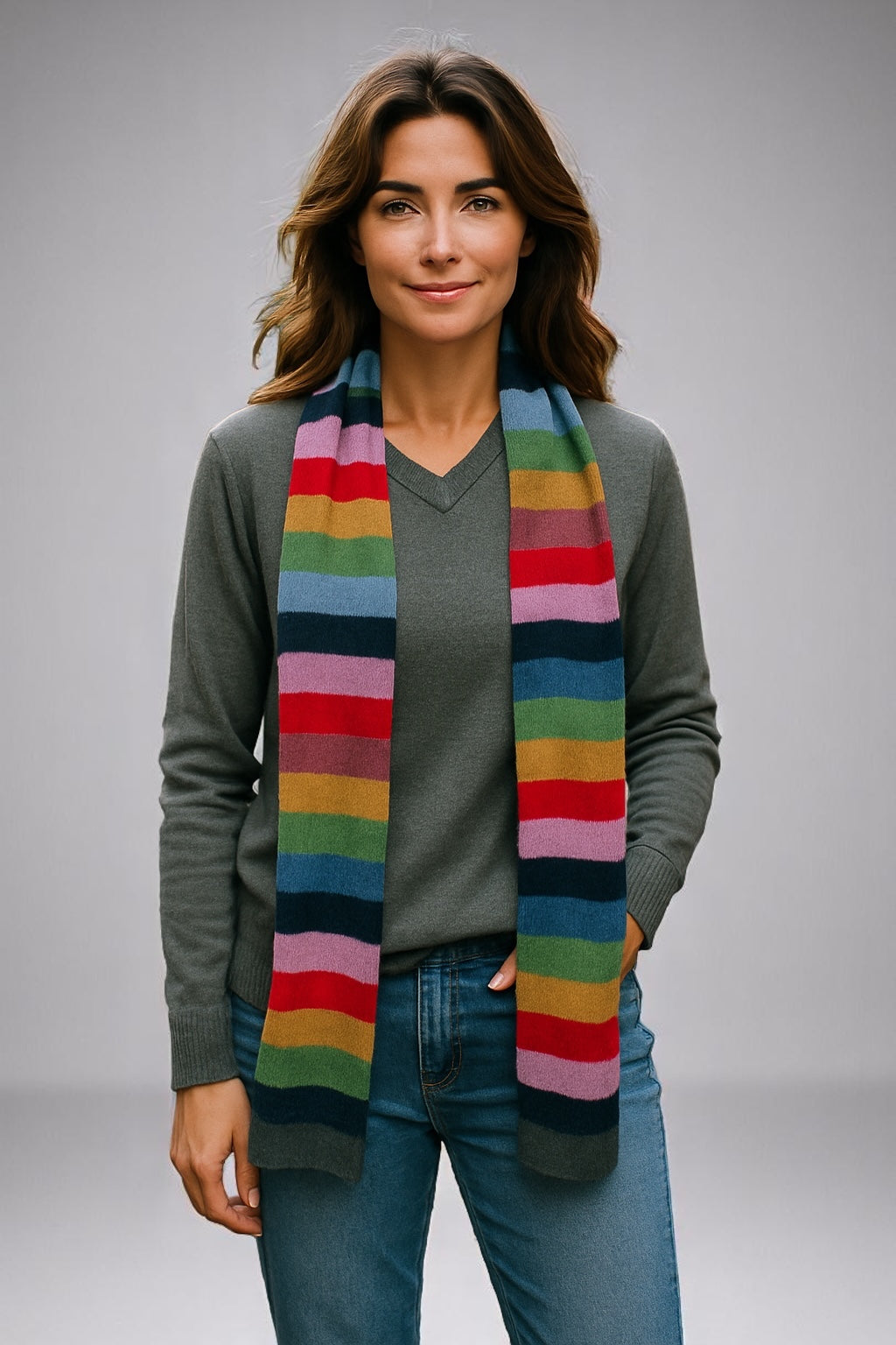 Stripes Merino/Mohair Scarf – Unisex