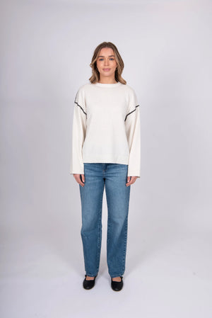 Bella - Hand Stitch Trims Pullover