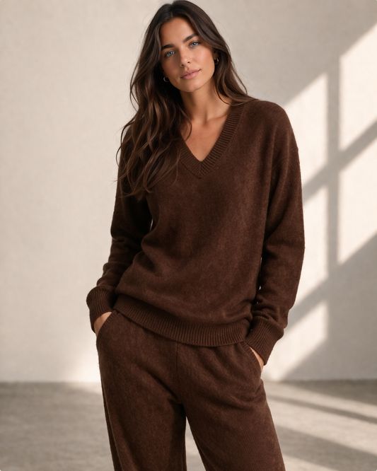 PURE CASHMERE V-NECK PULLOVER