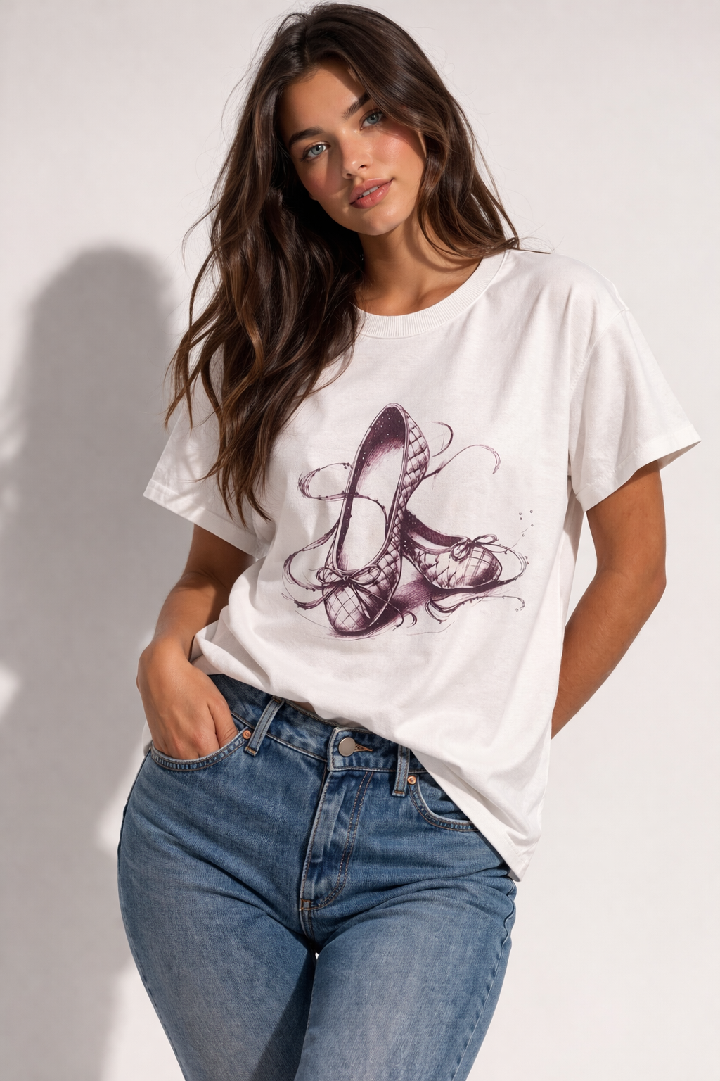 Rich & Royal Organic Cotton T-Shirt in White with Print