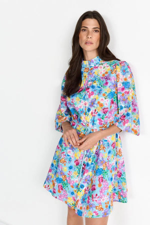 RICH & ROYAL BLOUSE DRESS WITH FLORAL PRINT