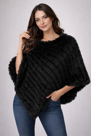Soft Angora Fur Designer Poncho
