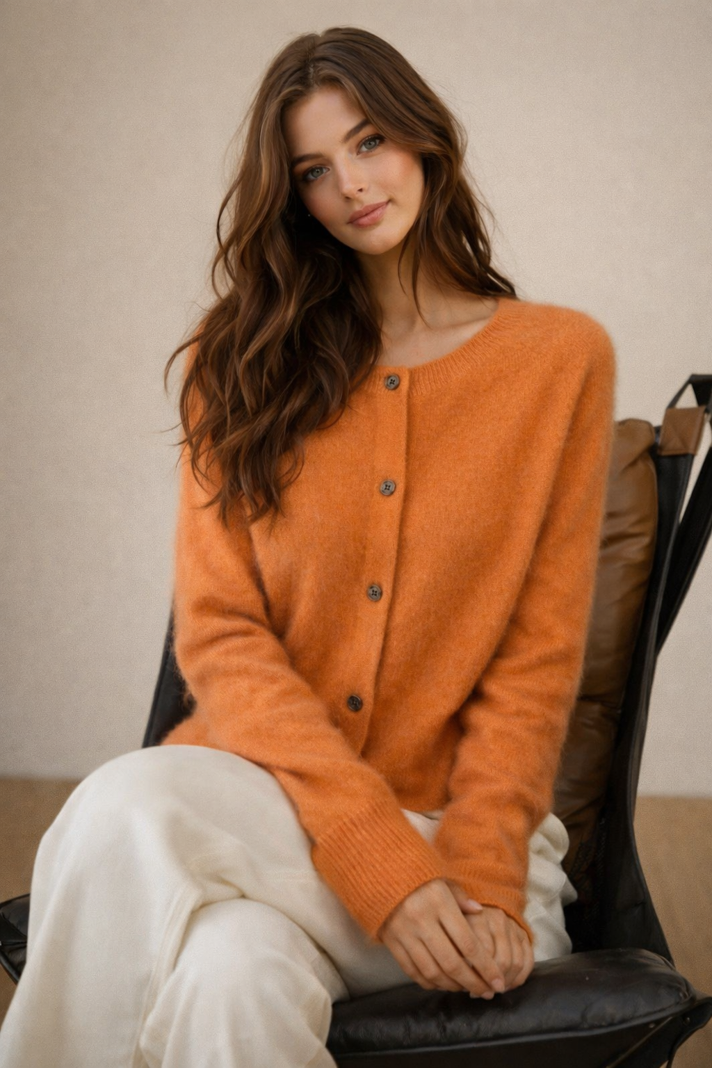 Pure wool Cardigan Round Neck Knit on Australia