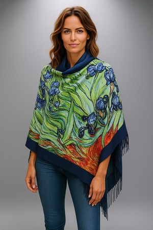 Luxury Pure Cashmere Scarf / Shawl Oil Painting Pattern