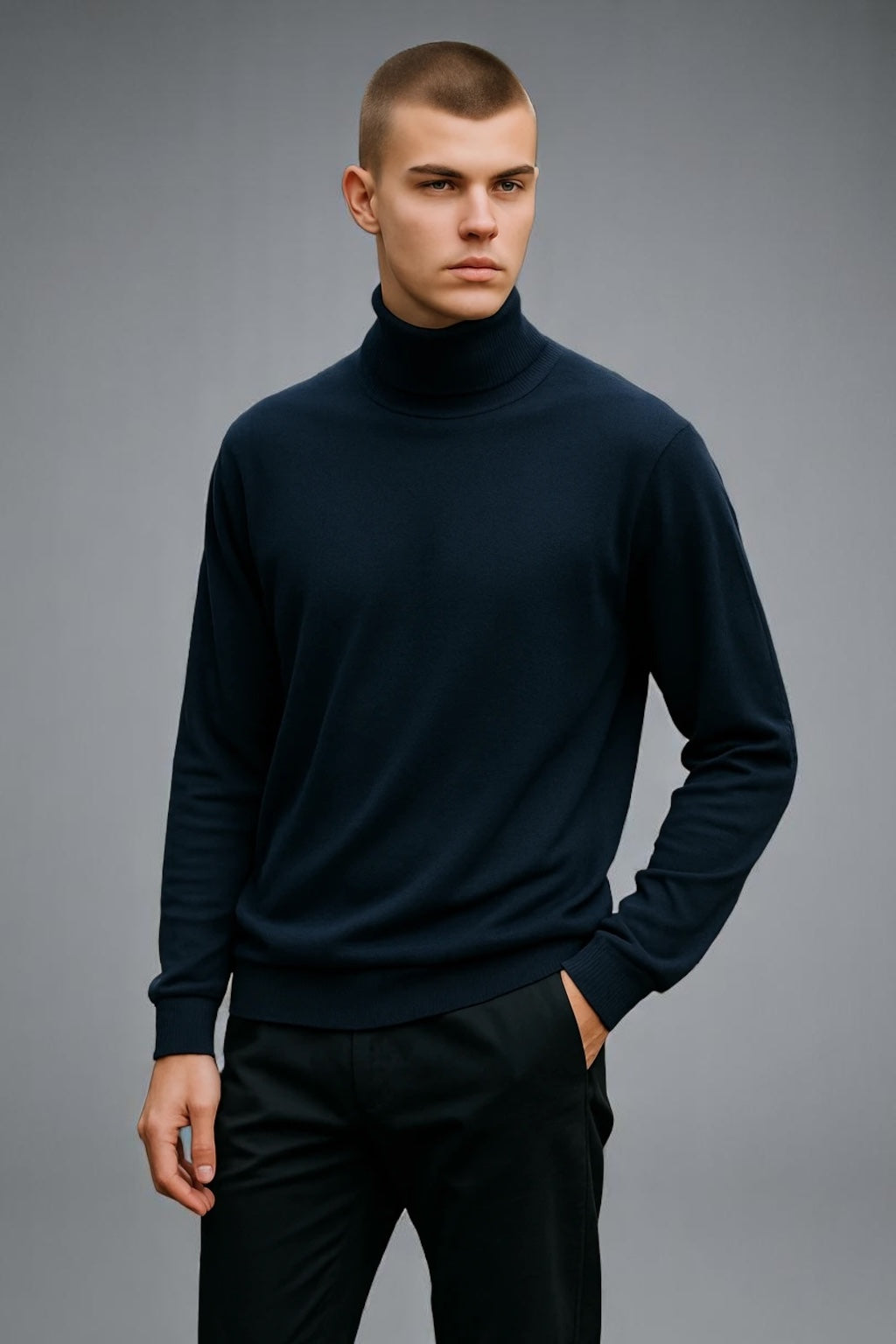 FIELDS CLASSICS ROLL NECK PULLOVER WITH RIB BASQUE