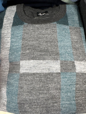 Fields Knitwear Pure Australian Merino Wool Crew Neck with Pattern