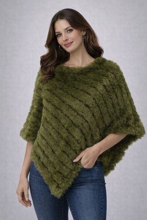 Soft Angora Fur Designer Poncho
