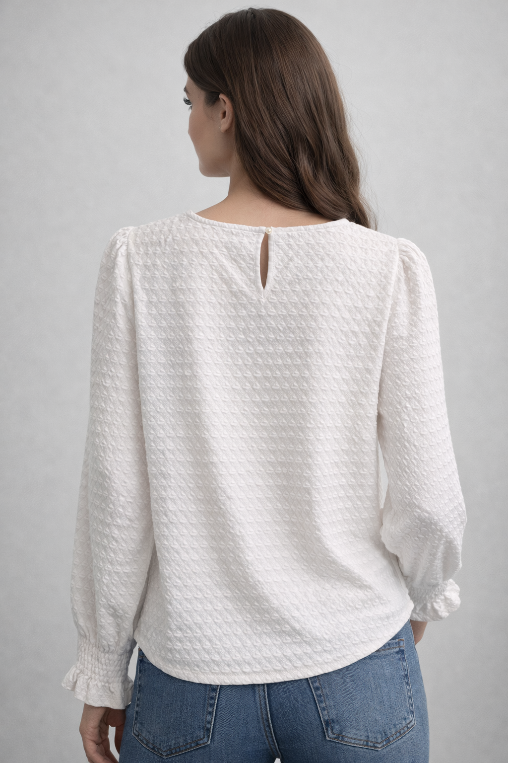 RICH & ROYAL PATTERNED SWEATER FLURRY SLEEVES