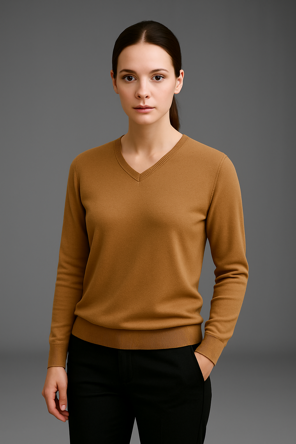 Pure Merino V-Neck Jumper Fine Gage
