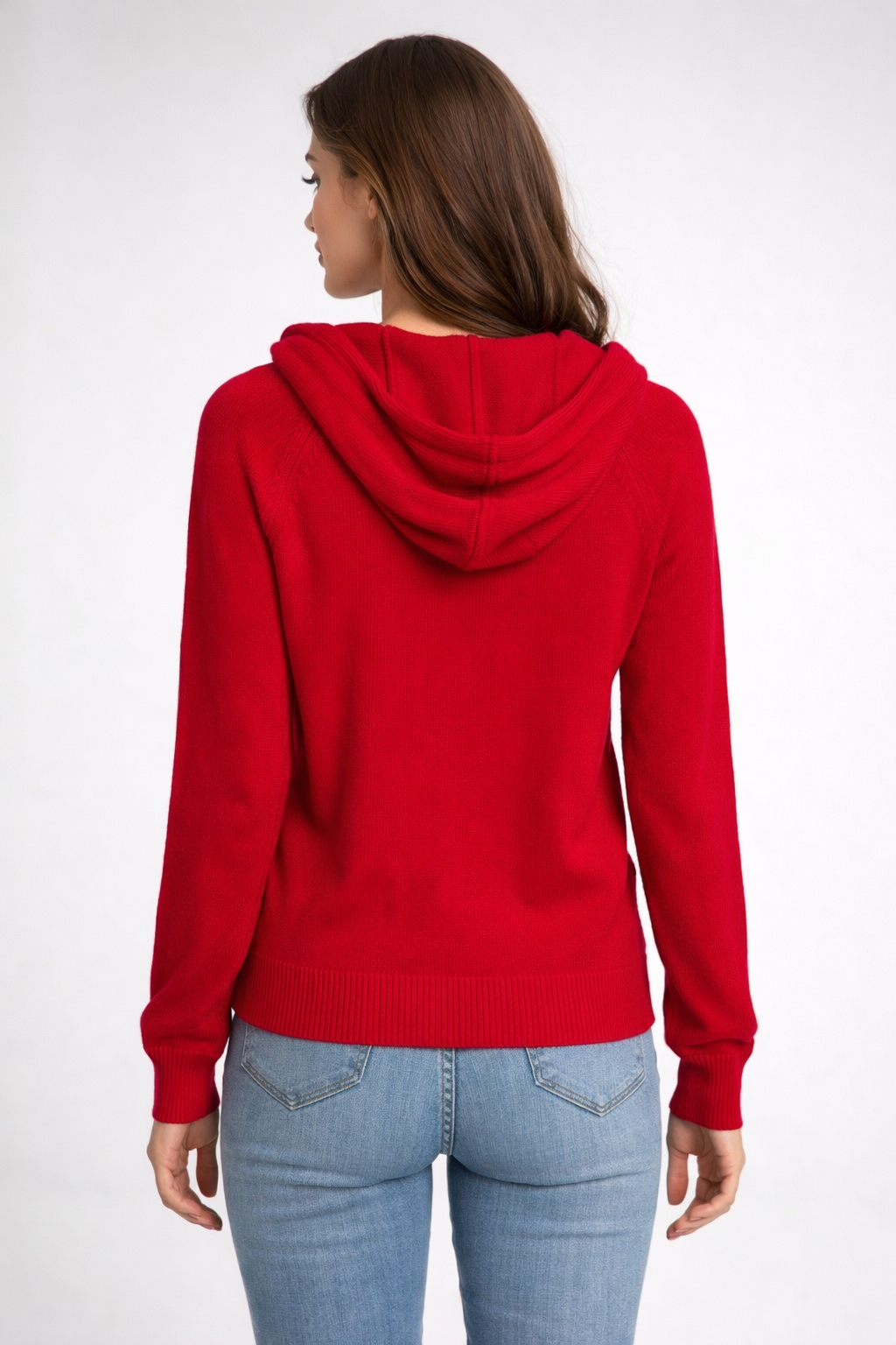 PURE CASHMERE TWO WAY FULL ZIP HOODIE NO POCKETS
