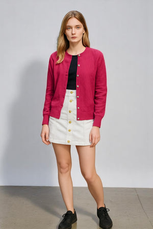 Ribbed cardigan Pure wool