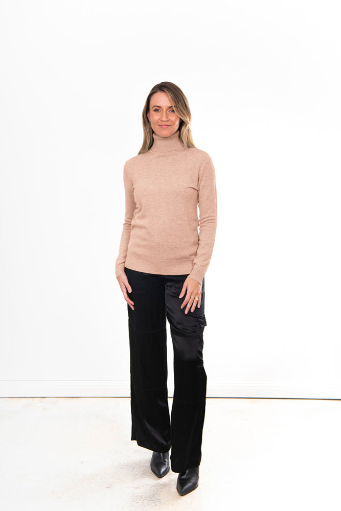 ROSIE ROLL NECK PULLOVER BRIDGE & LORD CASHMERE / MERINO