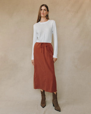 BELLA DAHL Back Slit Skirt - Autumn Amber