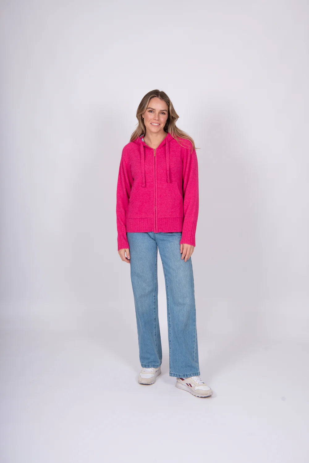 Zip Front Hoodie With Stripe Trim