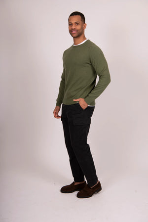 Saddle Shoulder Crew Neck Pullover