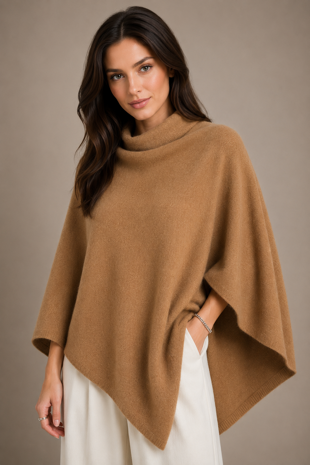 PURE MERINO WOOL PONCHO