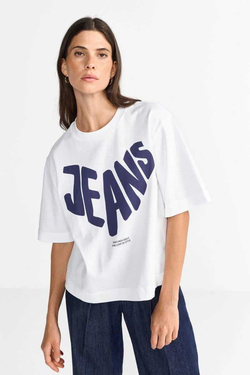 RICH & ROYAL WHITE T-SHIRT WITH PRINT