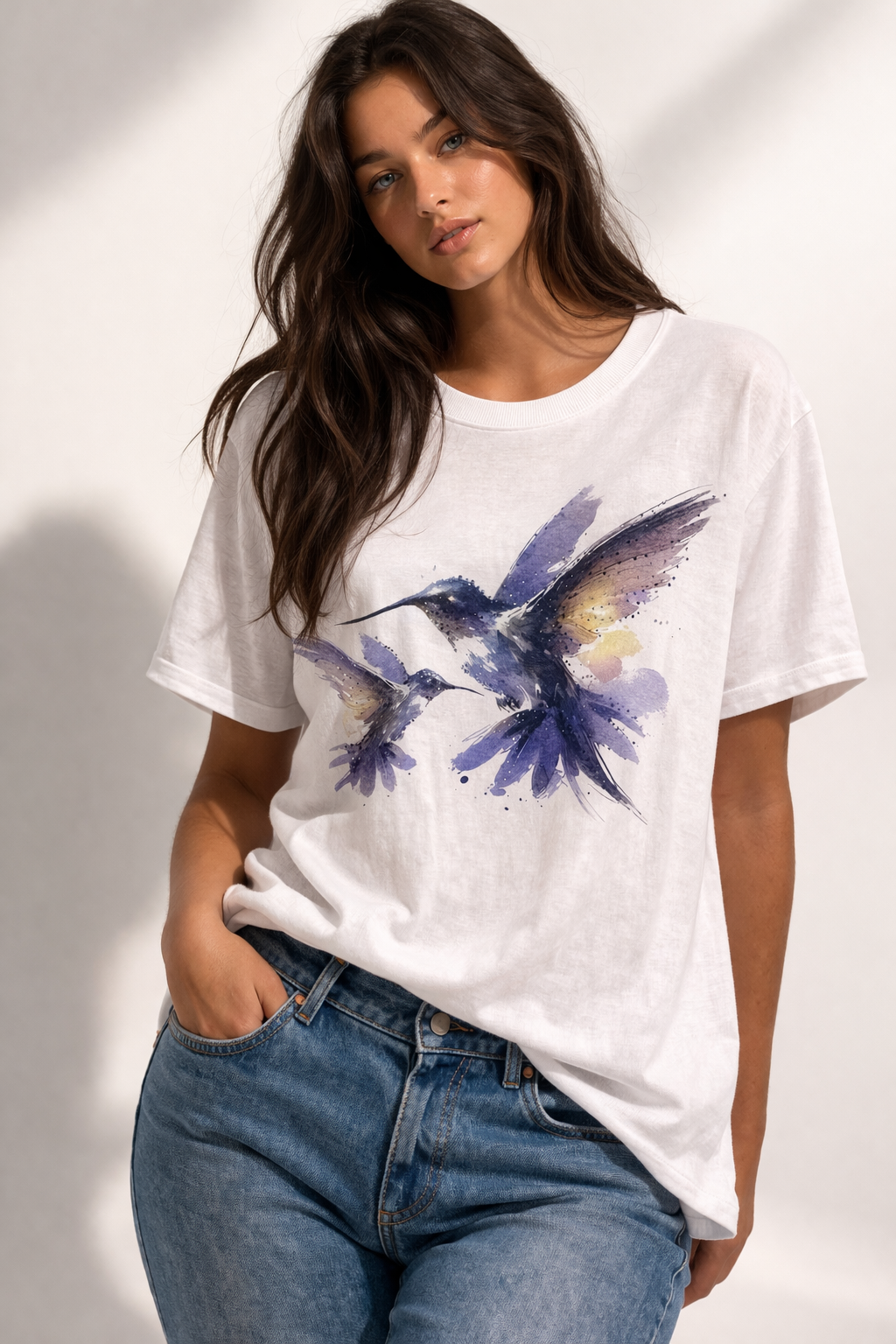 Rich & Royal Organic Cotton T-Shirt in White with Print