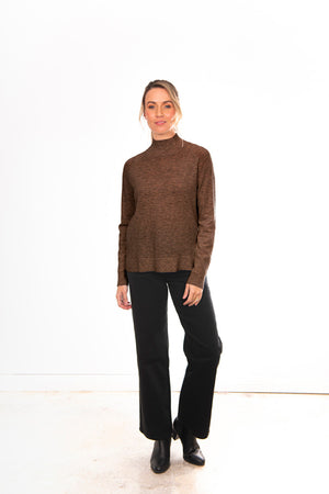 HIGH NECK PULLOVER WITH ZIG ZAG PATTERN