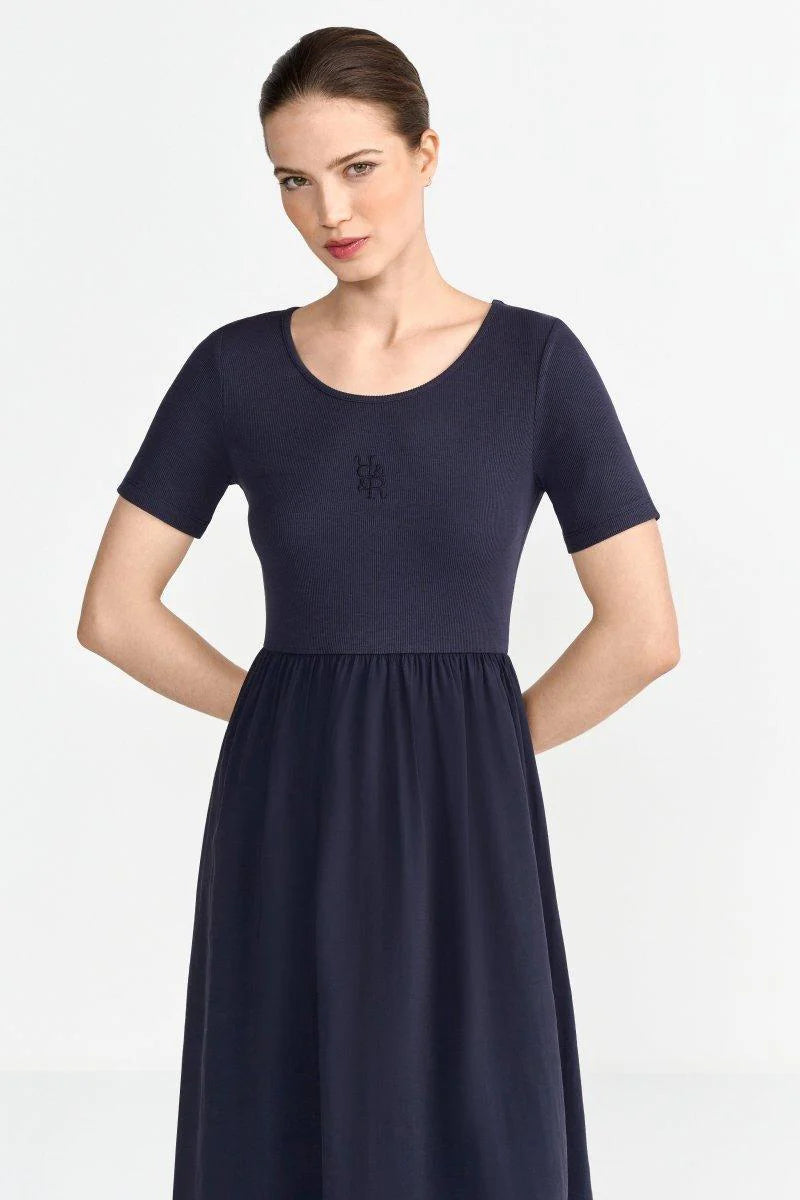 RICH & ROYAL MIDI DRESS WITH JERSEY TOP