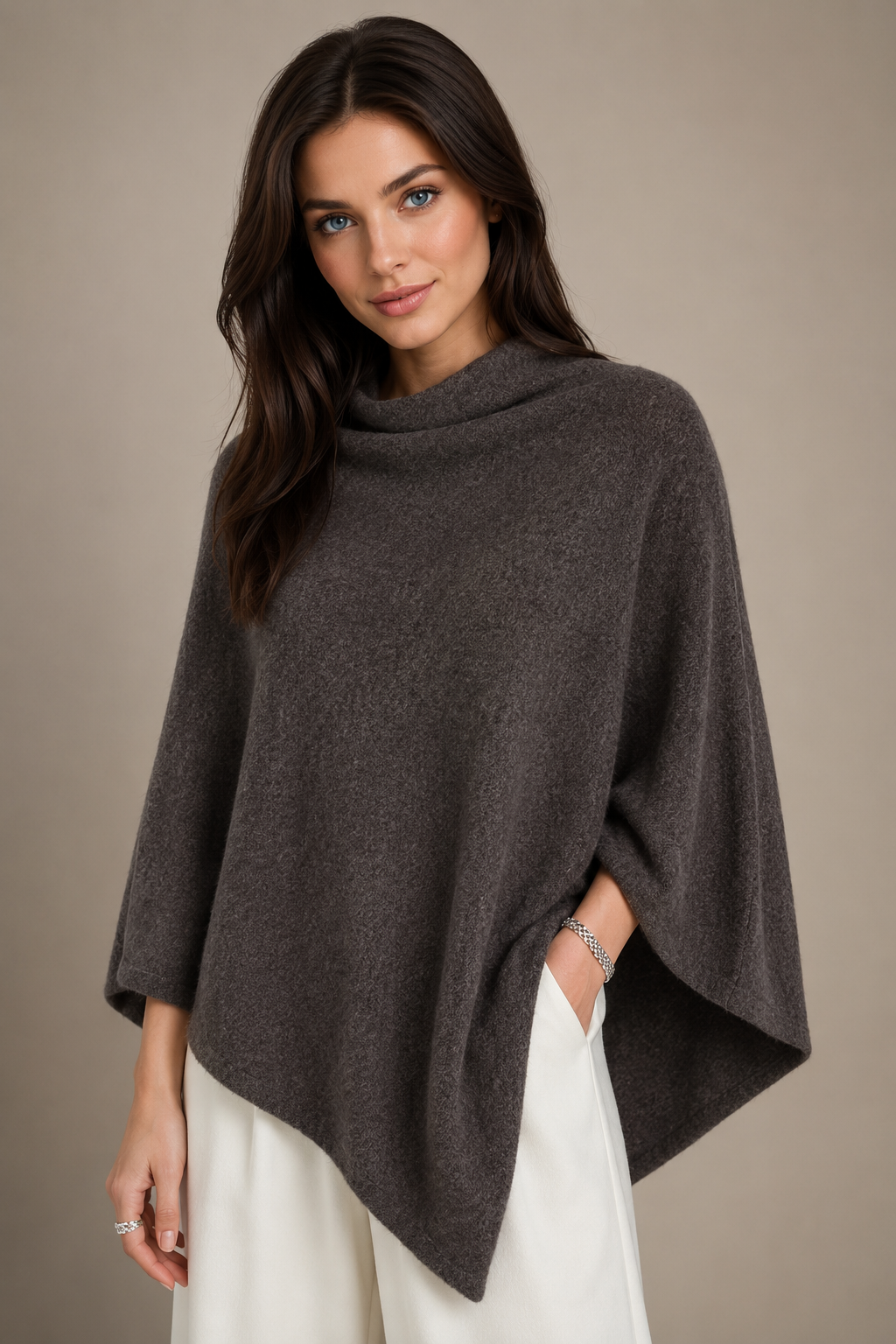 PURE MERINO WOOL PONCHO
